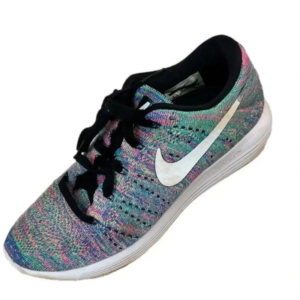 Nike Flyknit Lunarlon Rainbow Sneakers Size 7.5